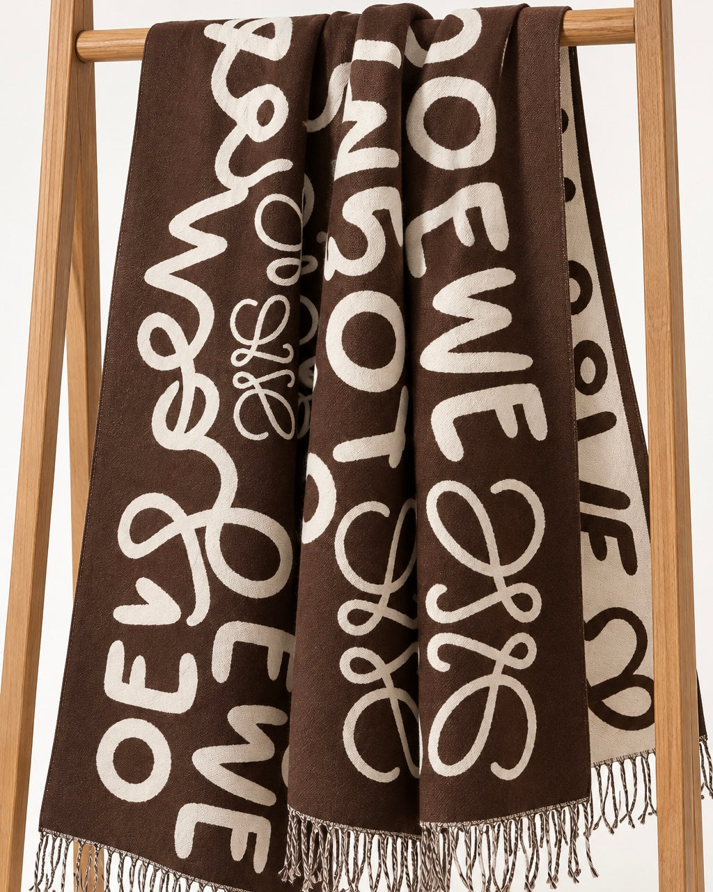 LOEWE Mocha Signature Jacquard Scarf