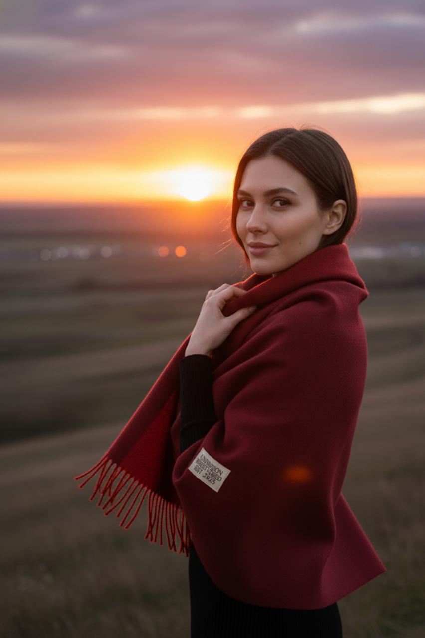 Two-Tone Bordeaux Scarf