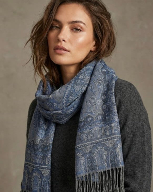 The signature blue pashmina scarf
