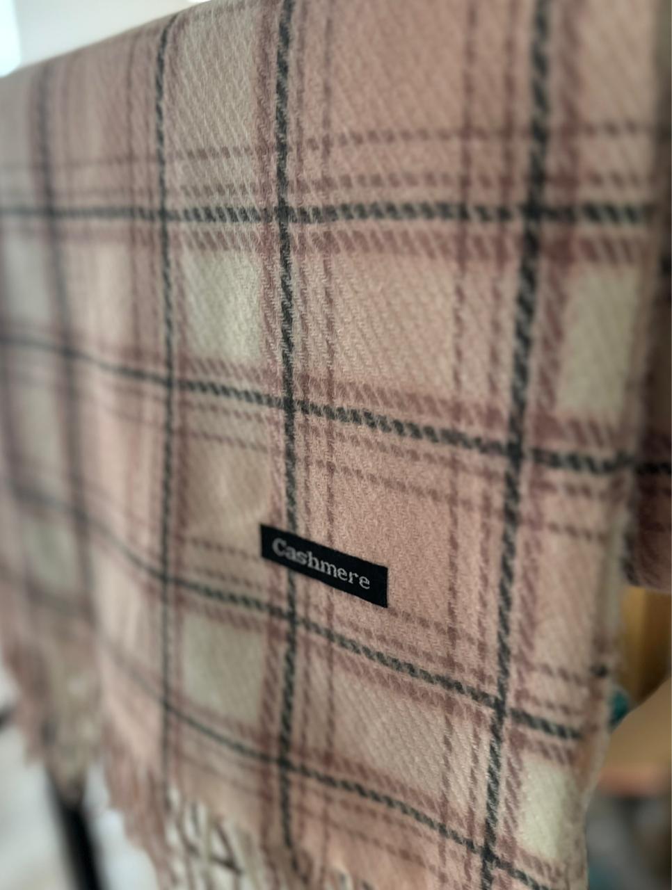 Pink Whisper Plaid Scarf
