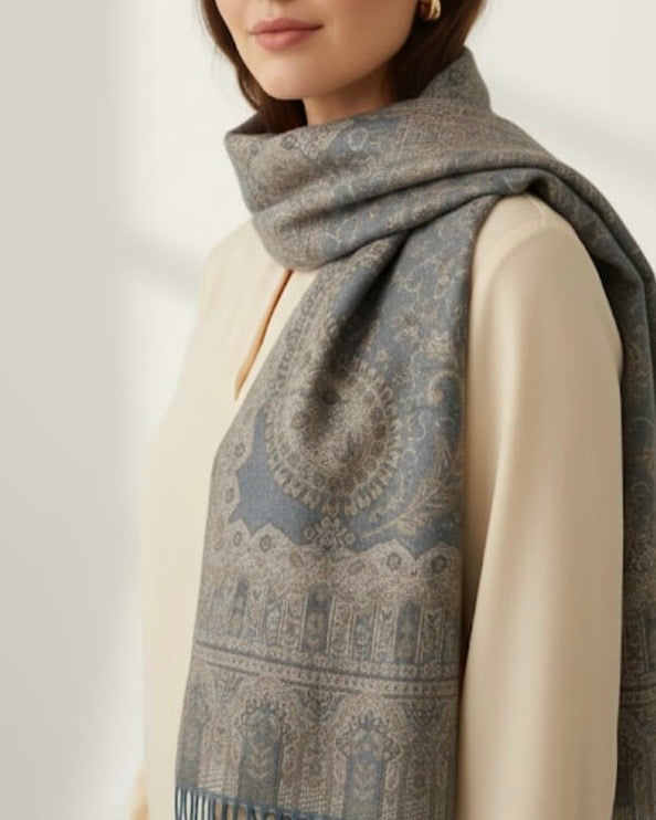 The signature grey pashmina scarf