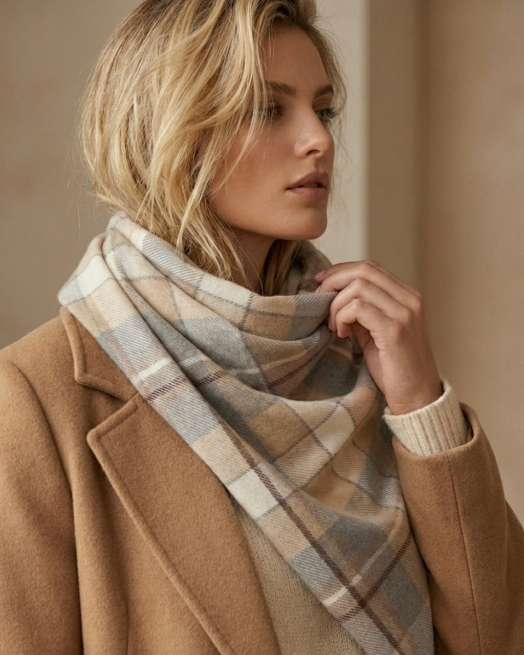Stone Check Scarf