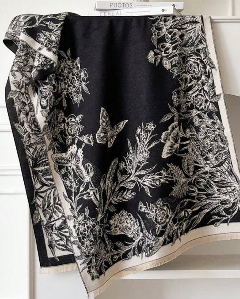 Black Sapphire Flora Scarf