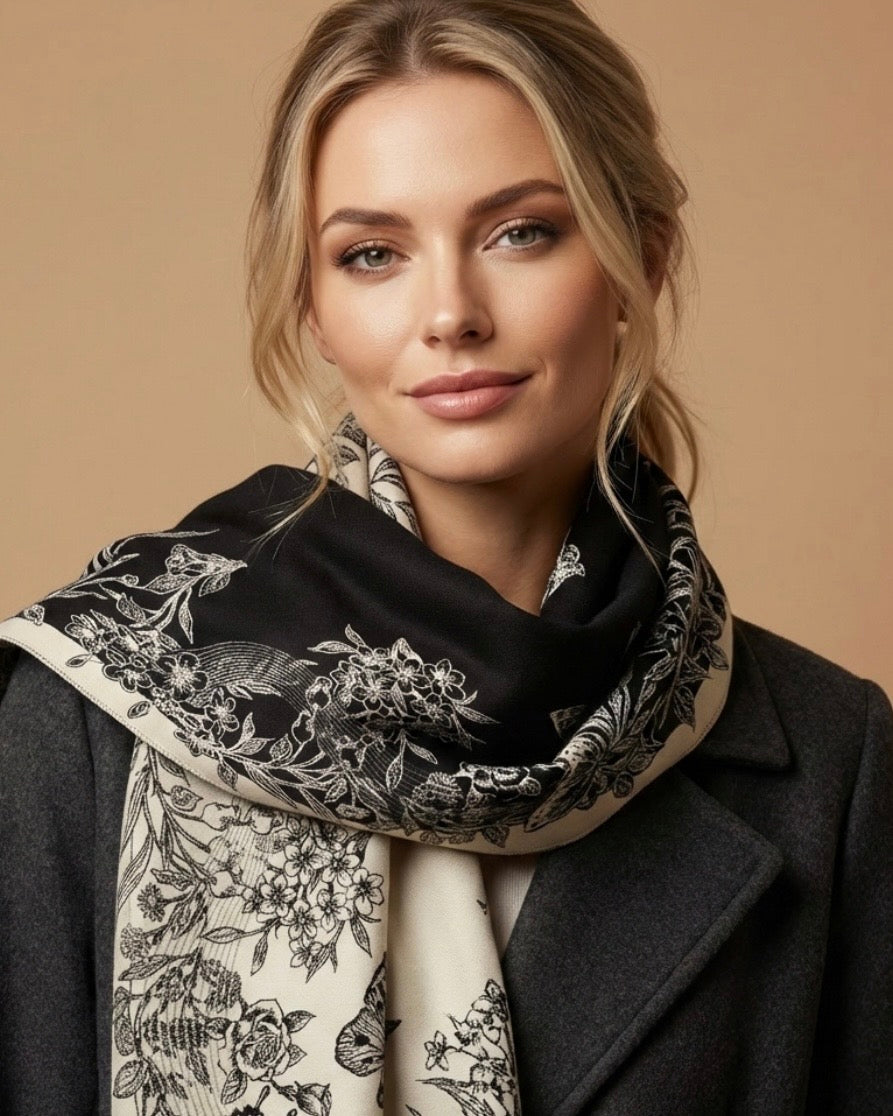 Black Sapphire Flora Scarf