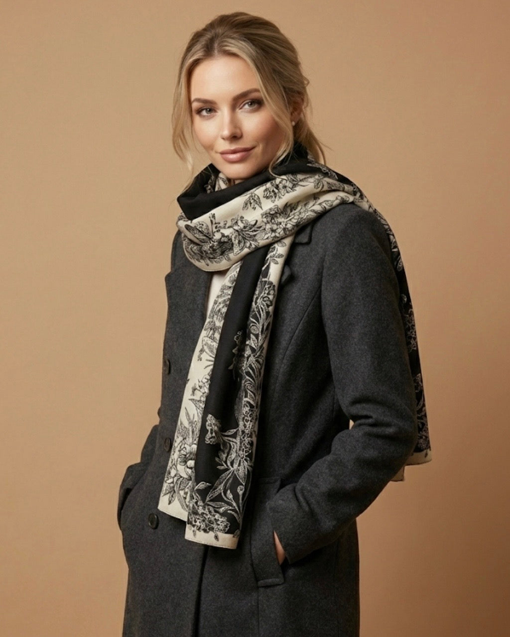 Black Sapphire Flora Scarf