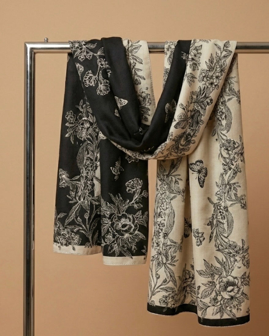 Black Sapphire Flora Scarf