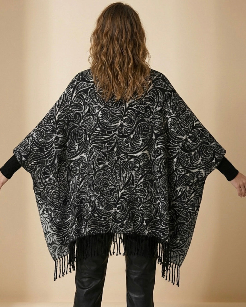 The Majesty Black Sleeve Poncho