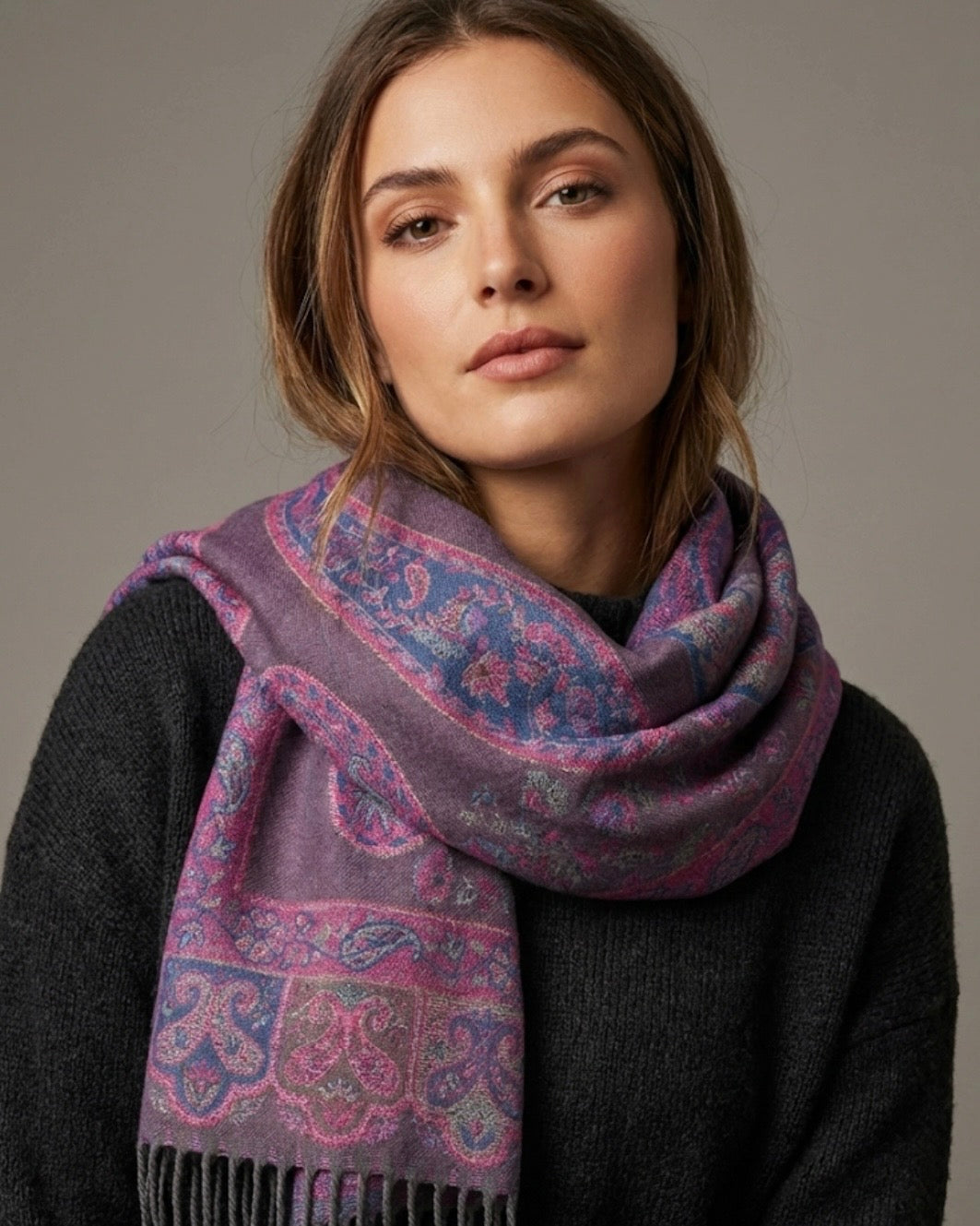 Pashmina Berry Mosaic Scarf