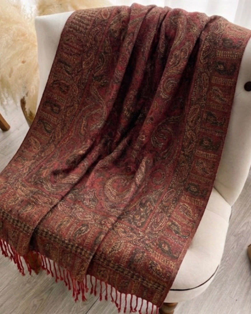 The Bordeaux Paisley Scarf