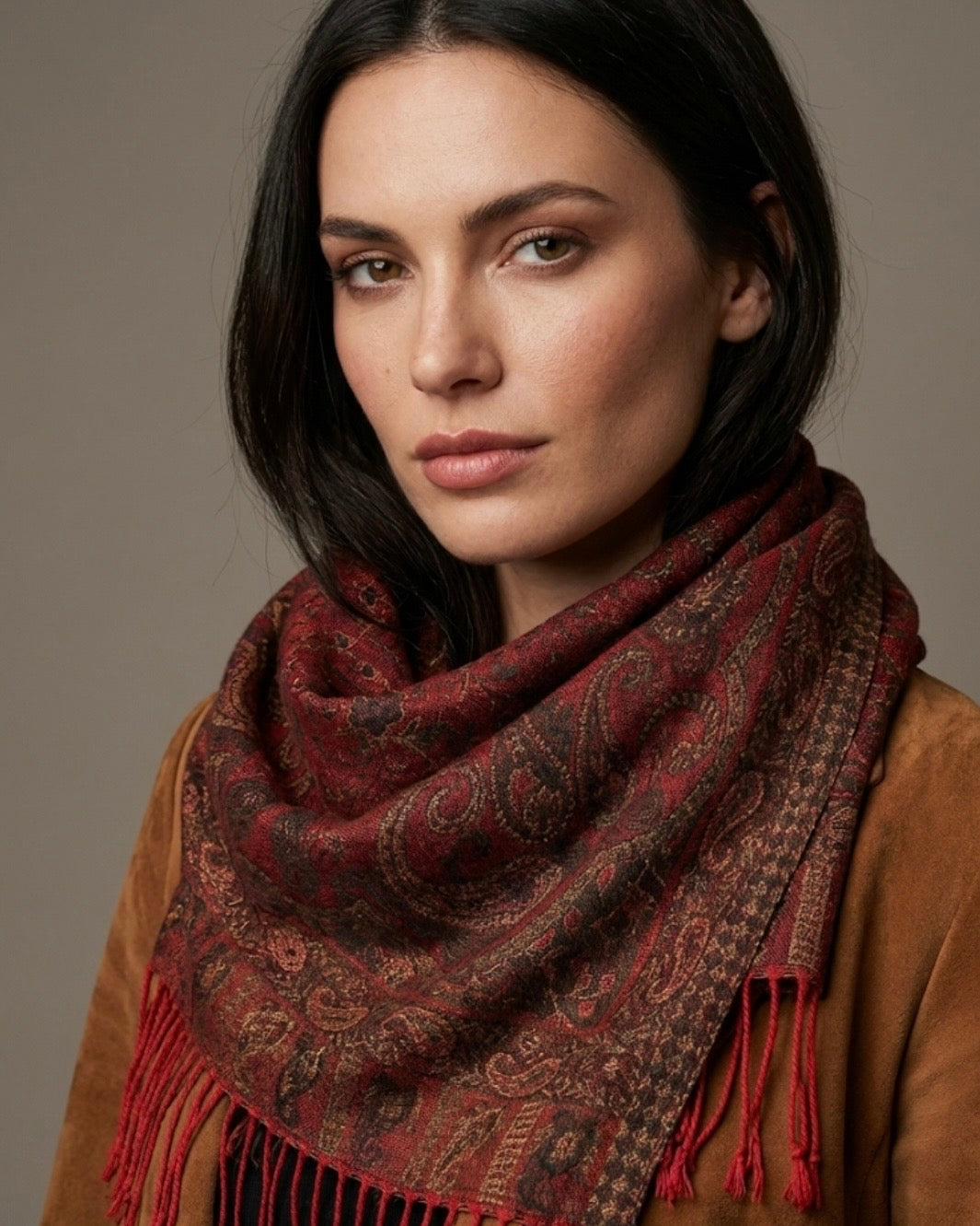 The Bordeaux Paisley Scarf