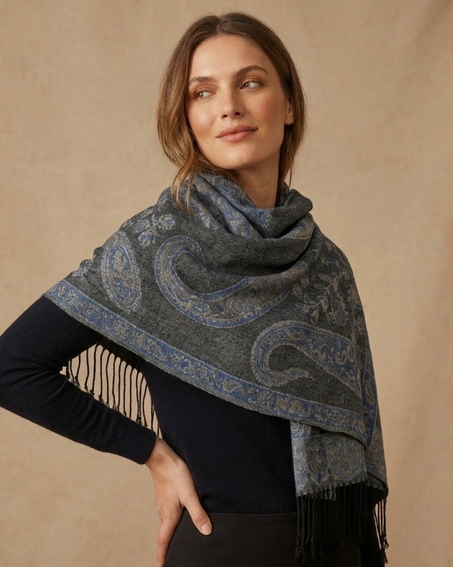 Pashmina Sapphire Smoke Scarf