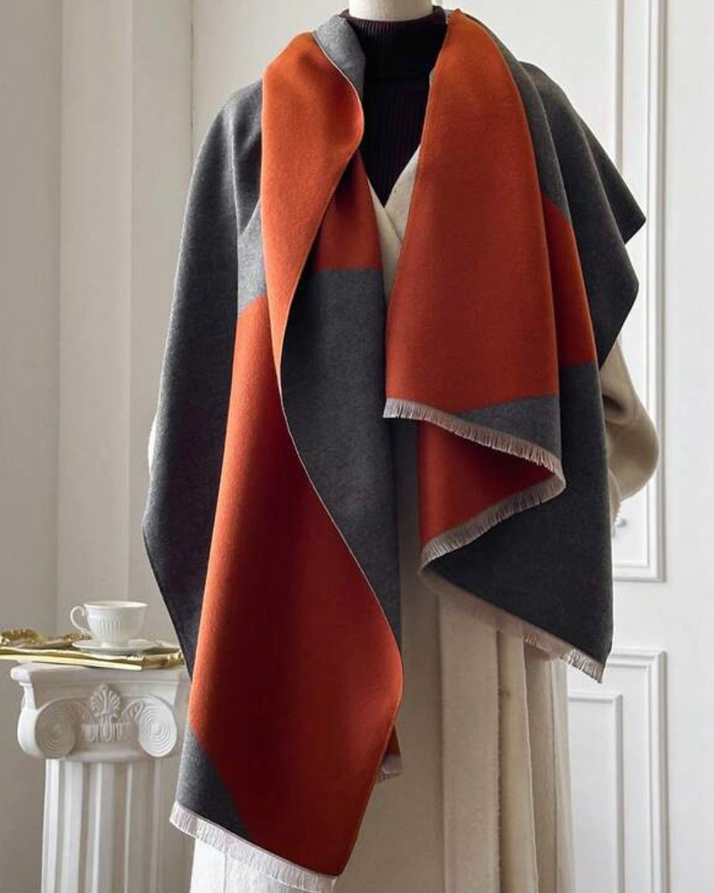 Terra & Ash Geometric Scarf