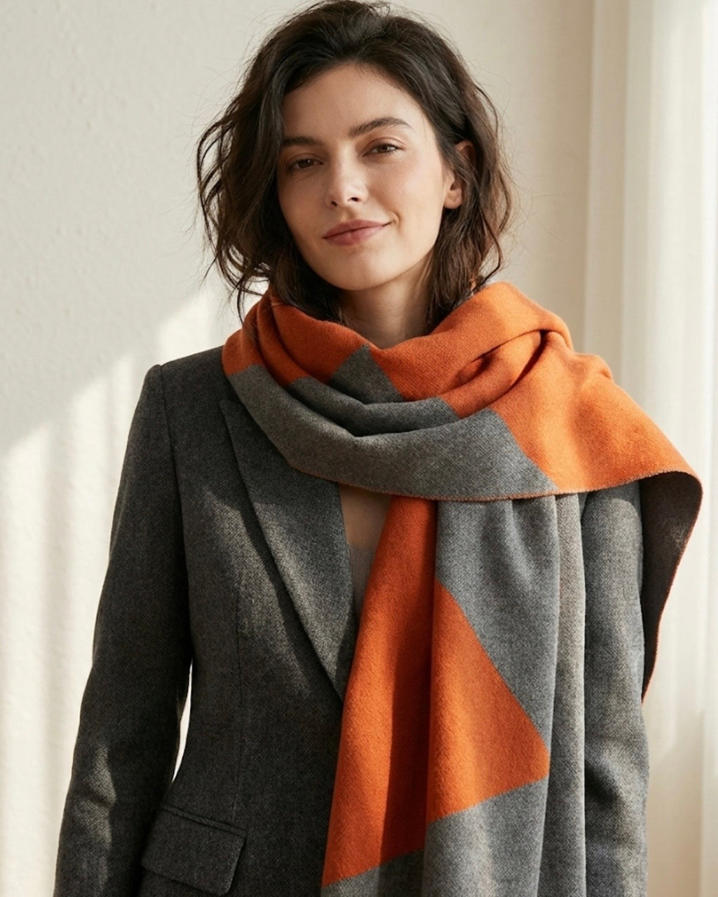 Terra & Ash Geometric Scarf