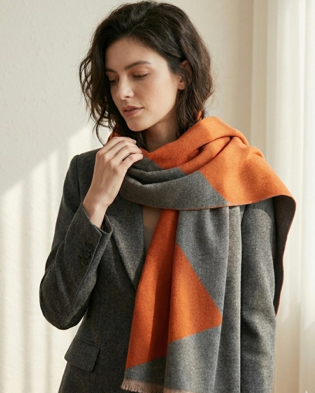 Terra & Ash Geometric Scarf