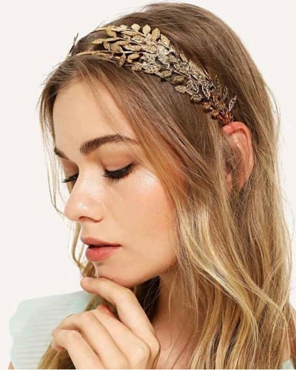 Metal leaf headband