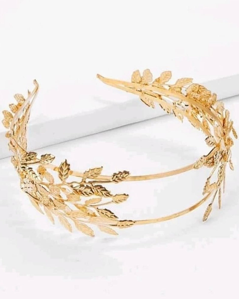 Metal leaf headband
