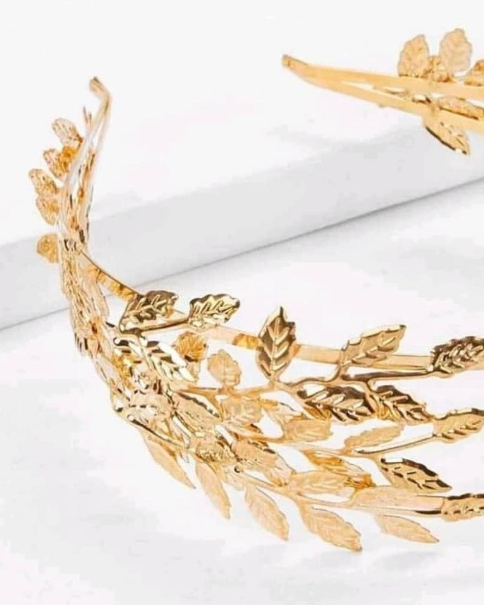 Metal leaf headband