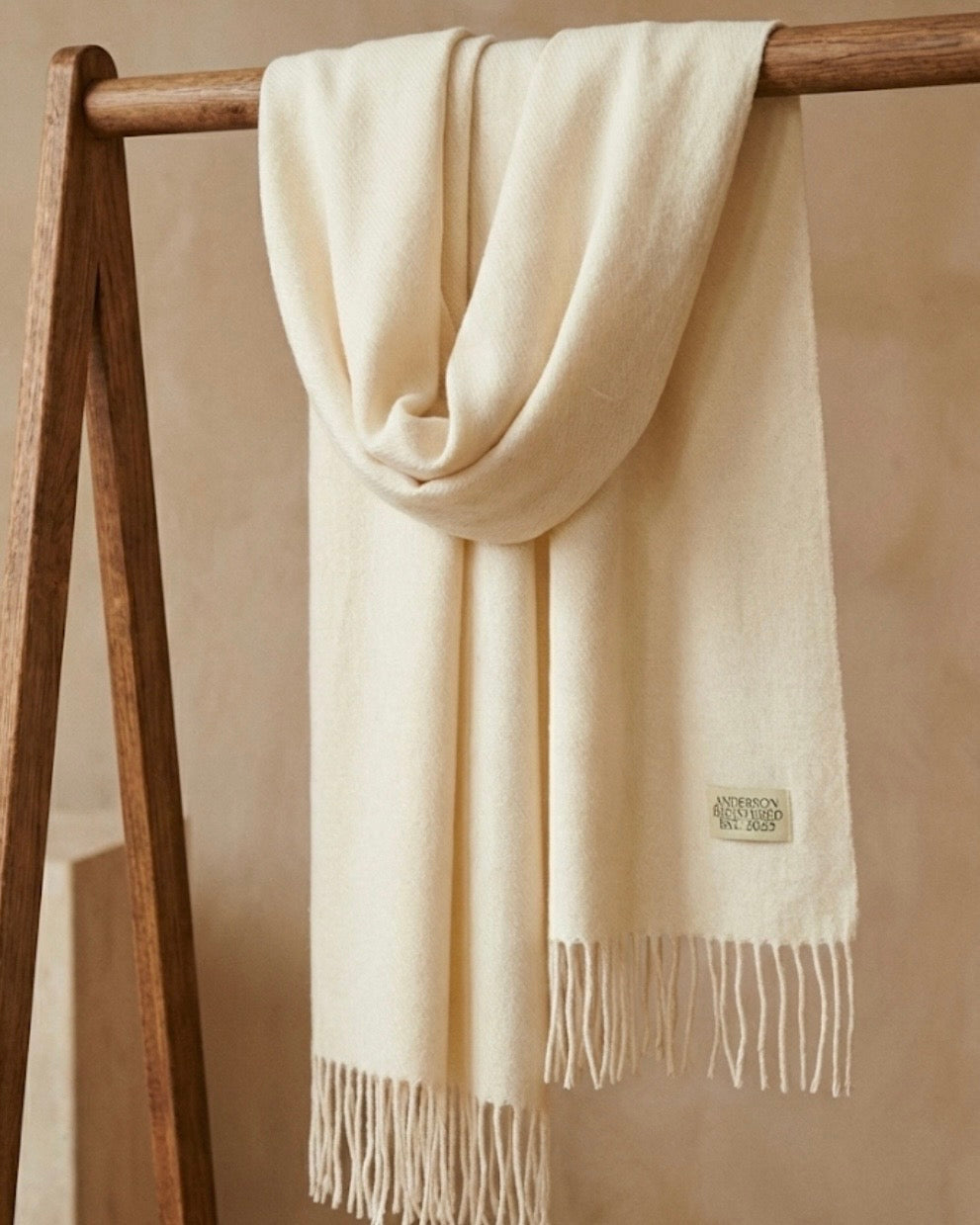 The Anderson Beige Pure Scarf