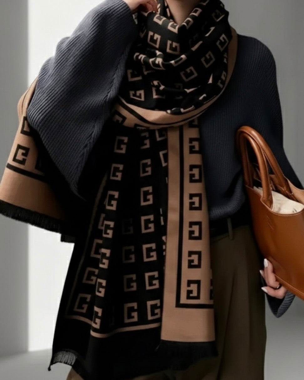 The Midnight Dune Double Sided Camel Scarf