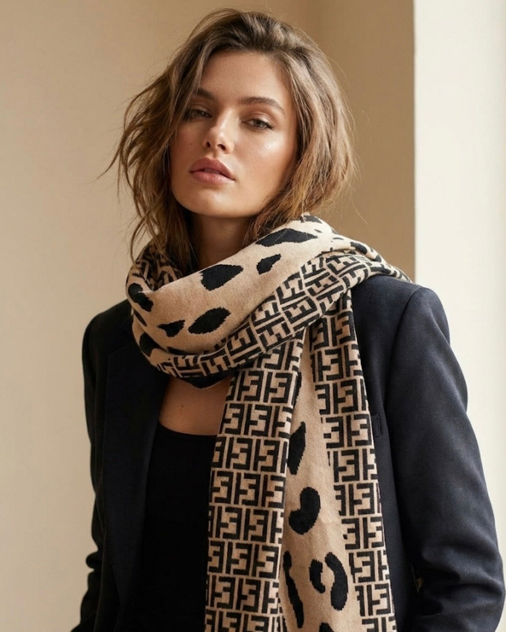 Sand & Onyx Elegance Scarf
