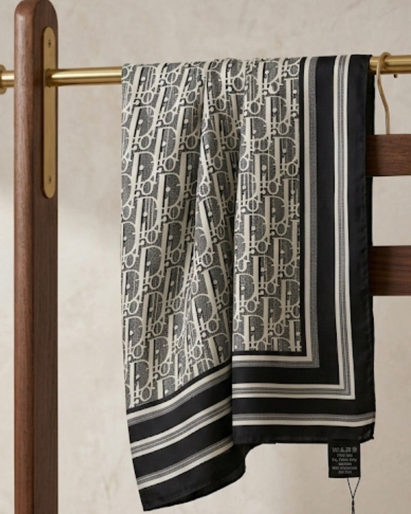 D-Block Monogram Silky Scarf