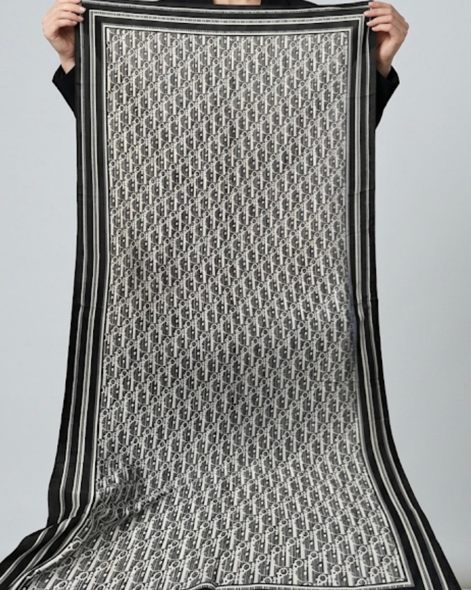 D-Block Monogram Silky Scarf