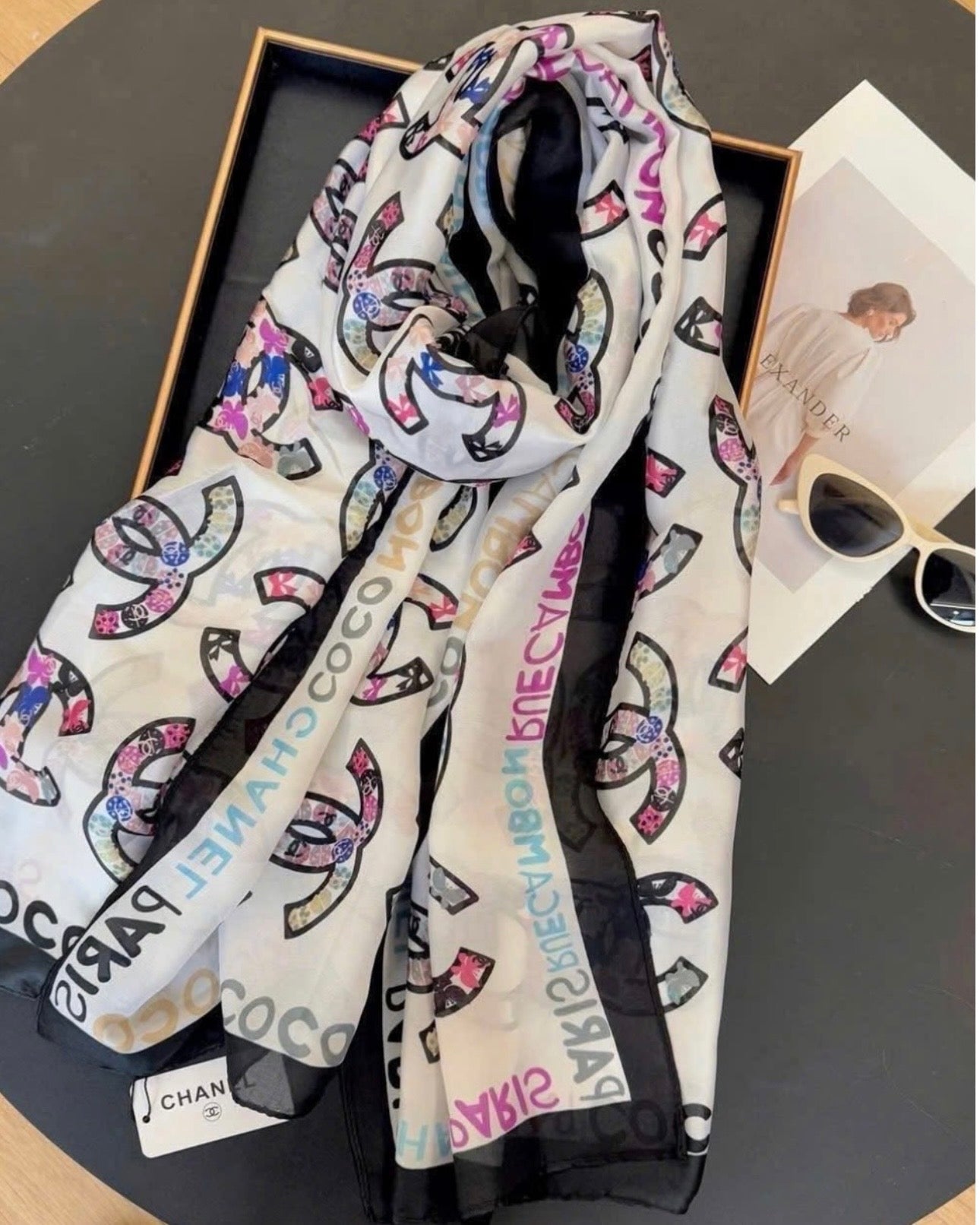 Graffiti Glamour Coco Chanel Silky Scarf