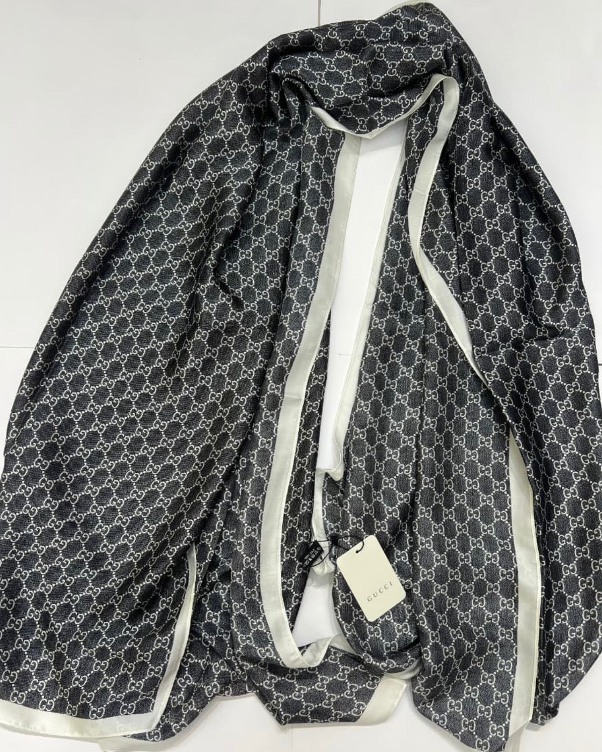 Platinum Slate GUCCI Silky Scarf