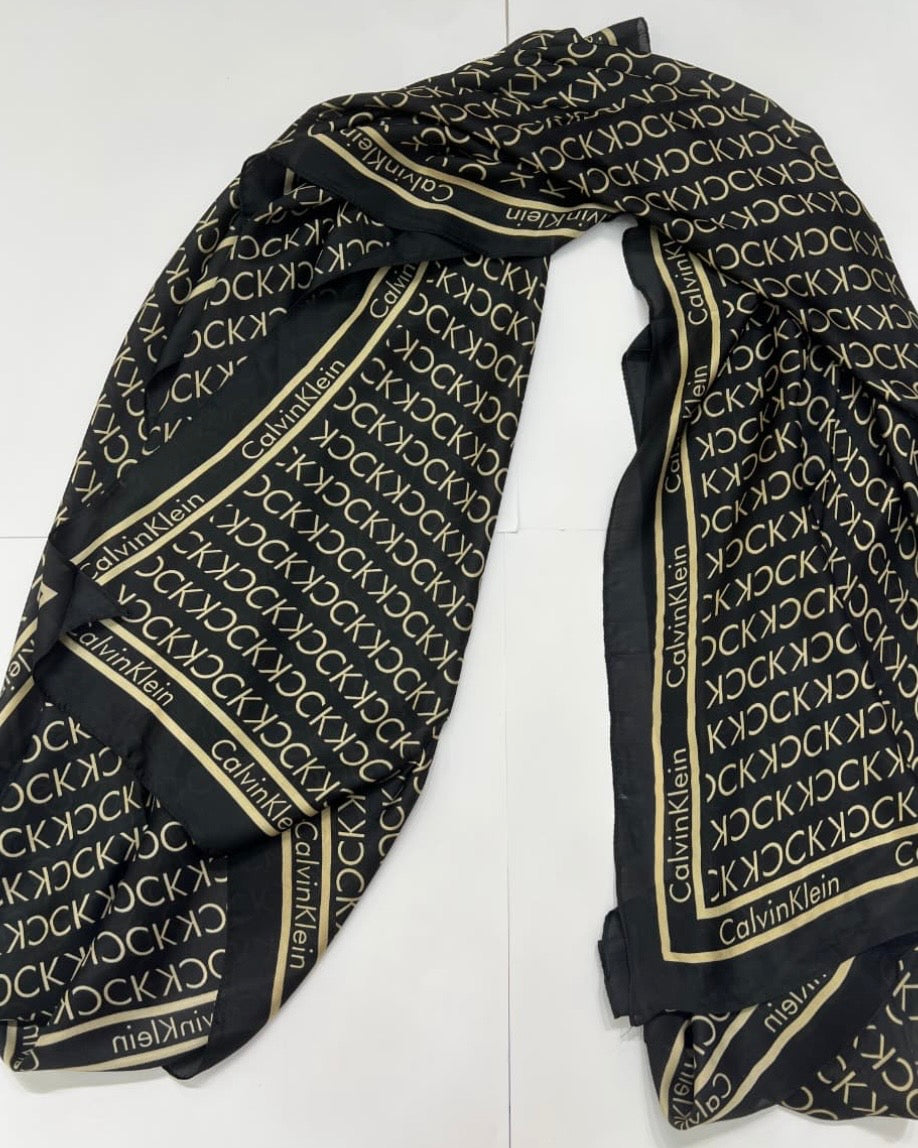 The Signature Noir Calvin Klein Silky Scarf