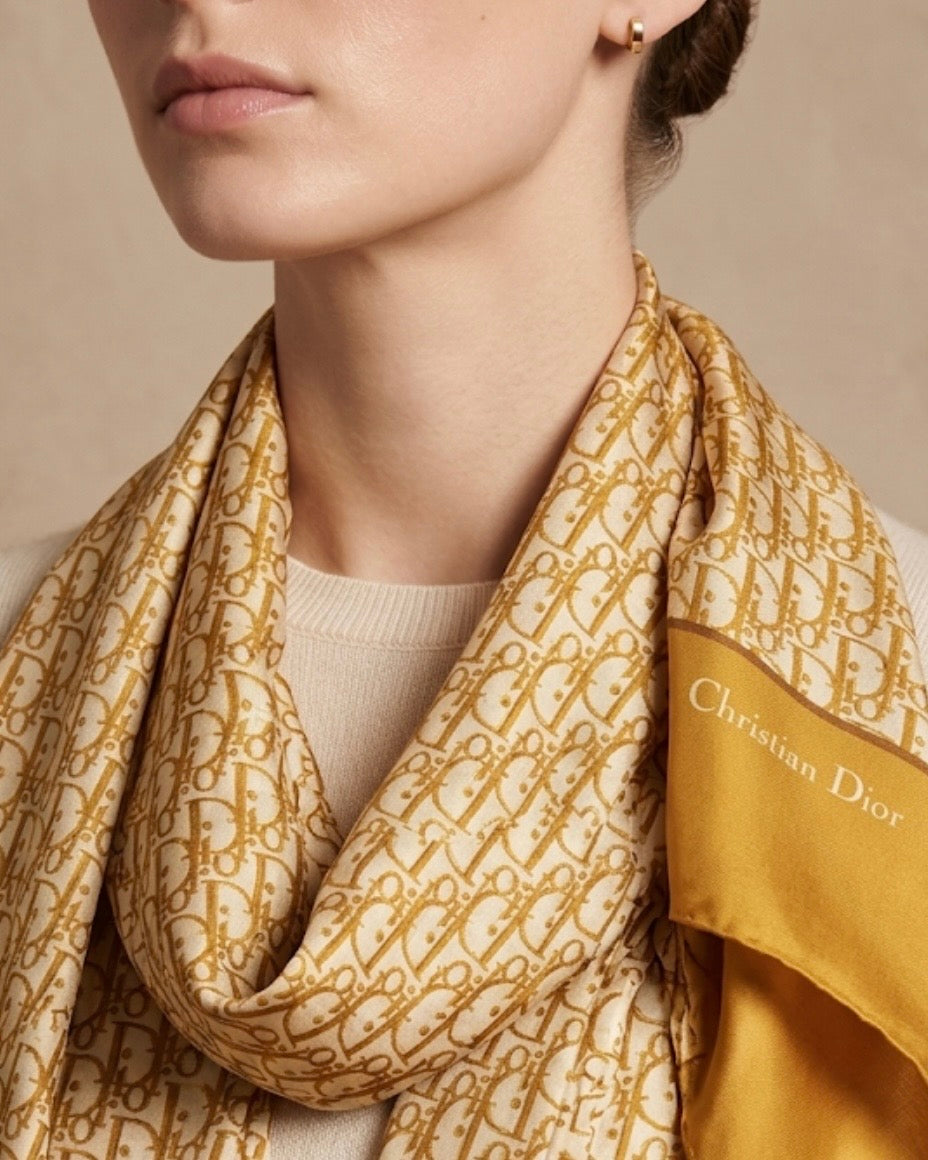 The Dior Gilded Oblique Silky Scarf