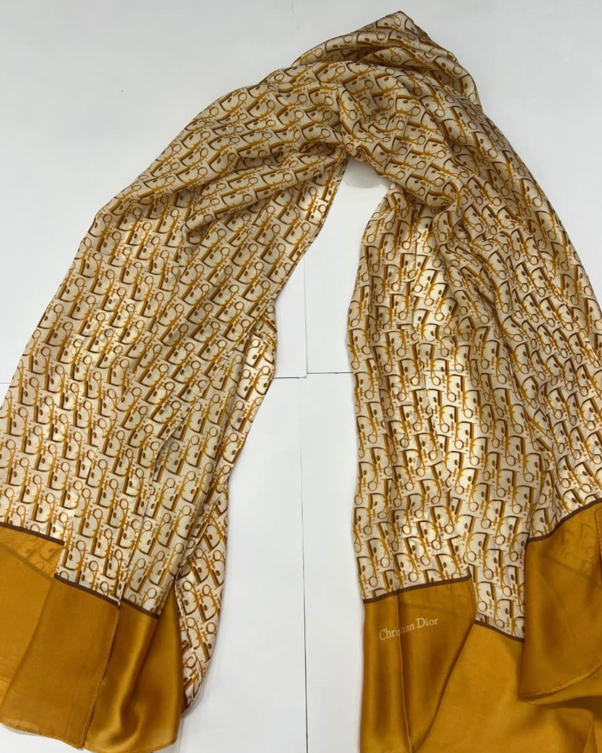 The Dior Gilded Oblique Silky Scarf