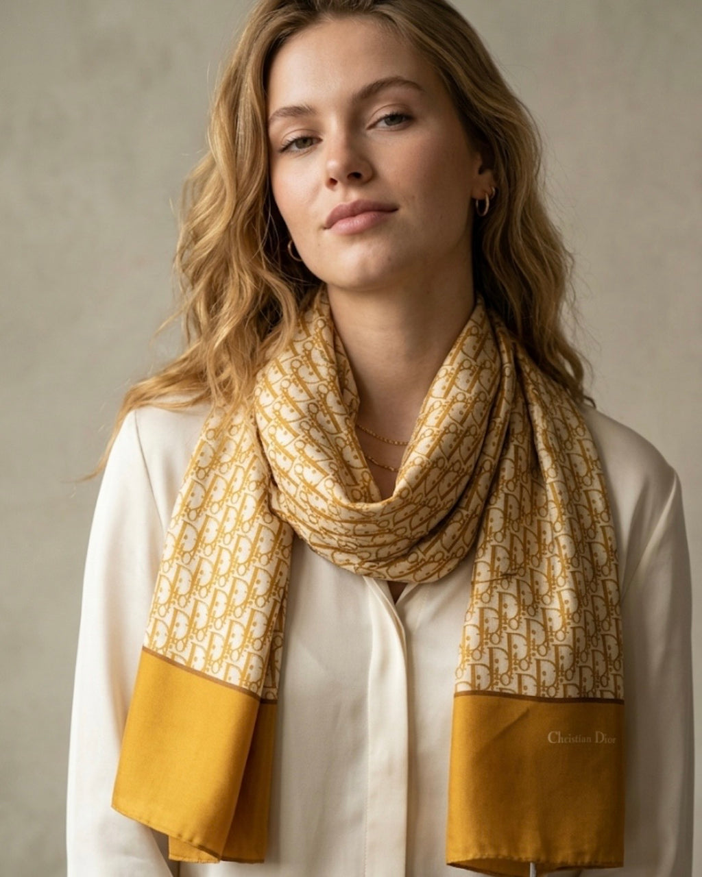 The Dior Gilded Oblique Silky Scarf