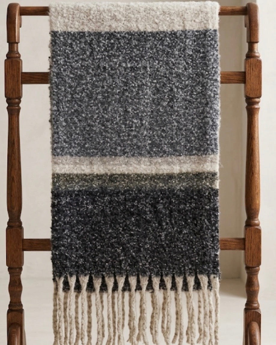 The Chunky Grey Stripe Scarf