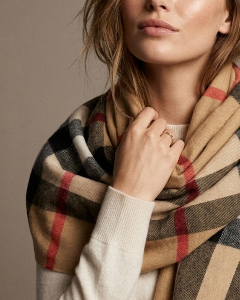 Burberry Check cashmere scarf