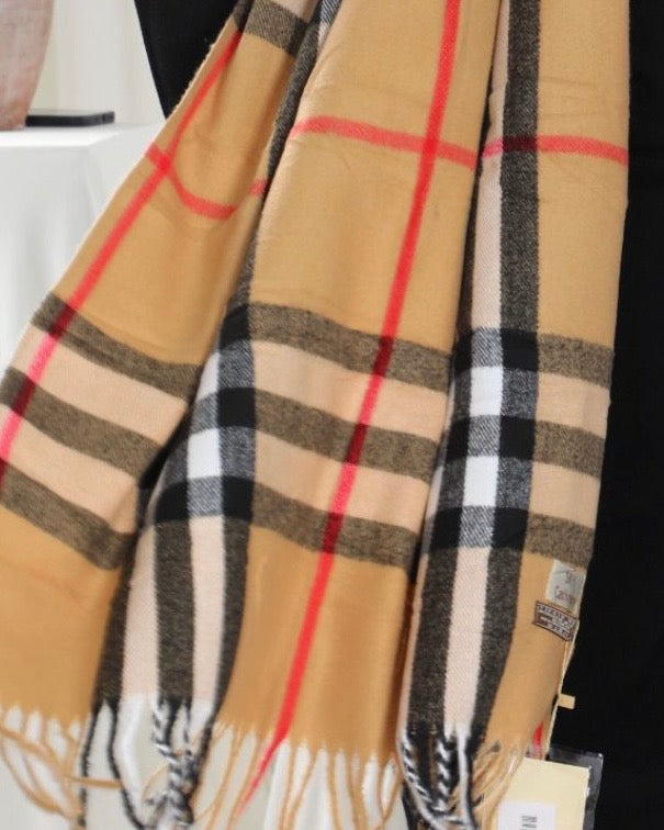 BURBERRY Checked Cashmere Scarf