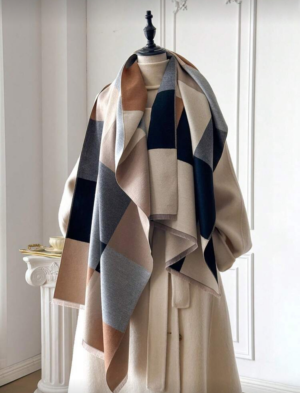 Neutral Color Block Wrap