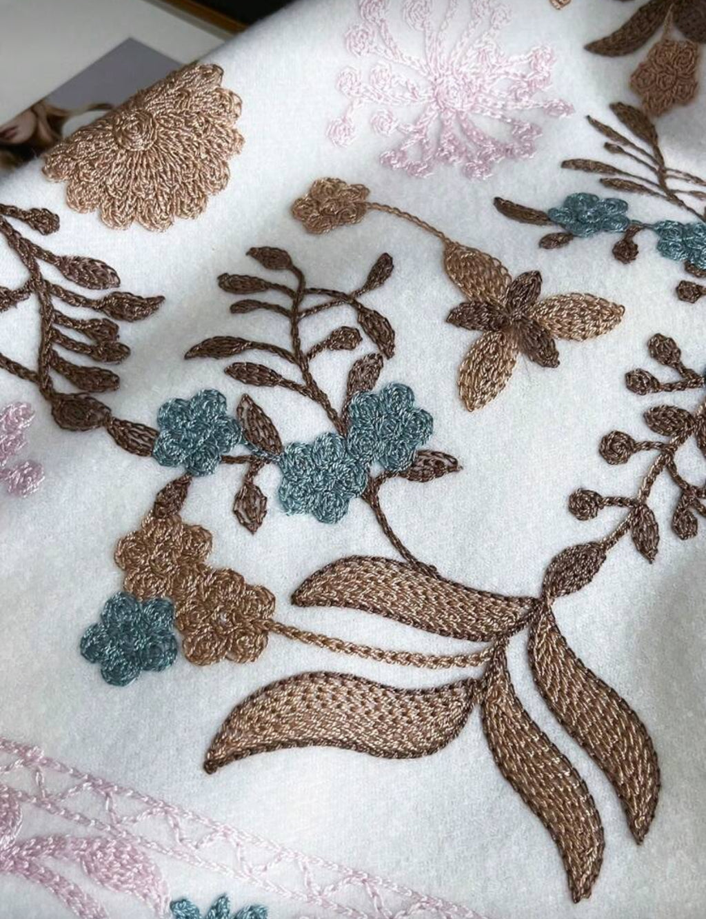 White Bohemian Style Scarf