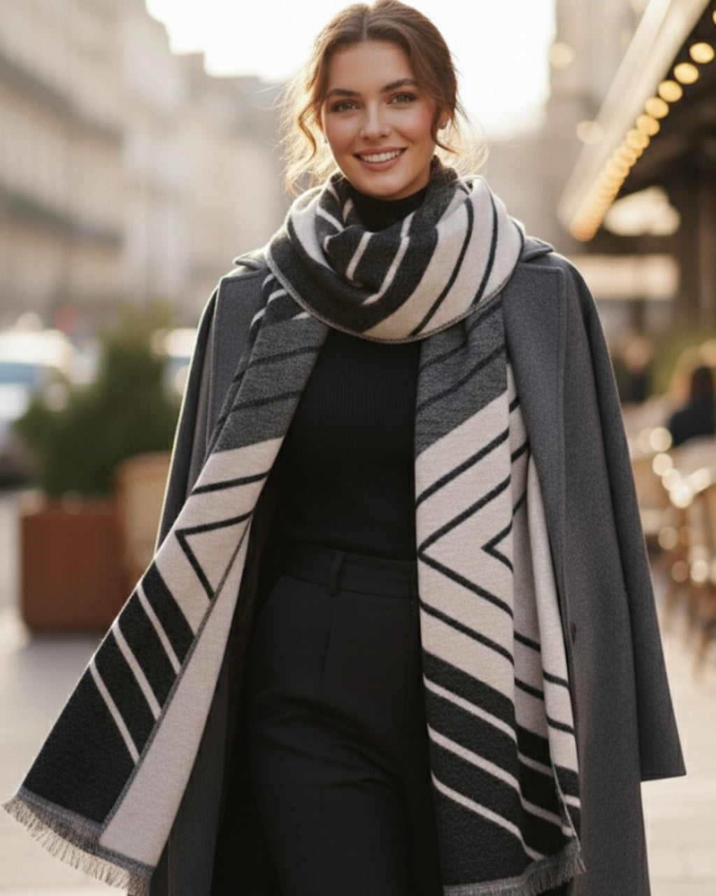 Bold Geometric Chevron Scarf