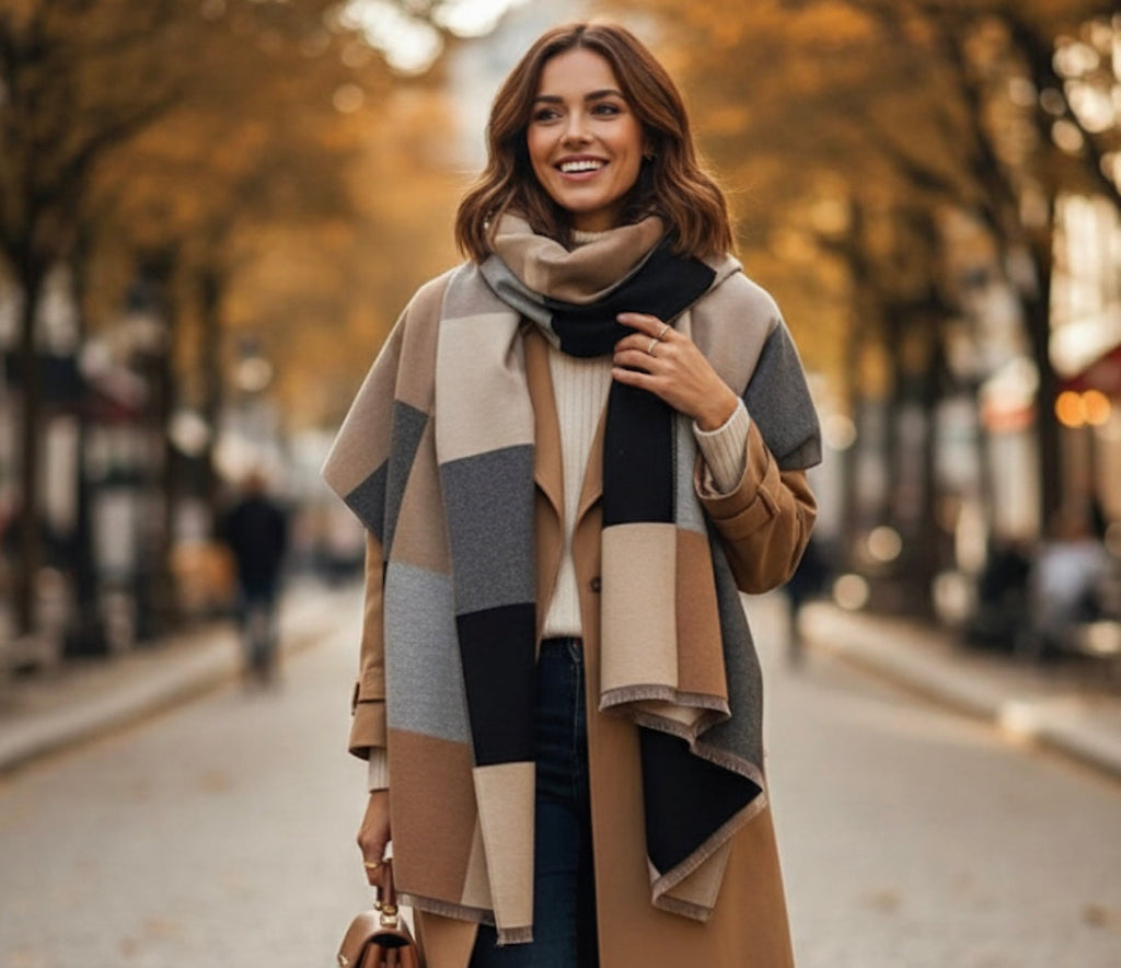 Neutral Color Block Wrap