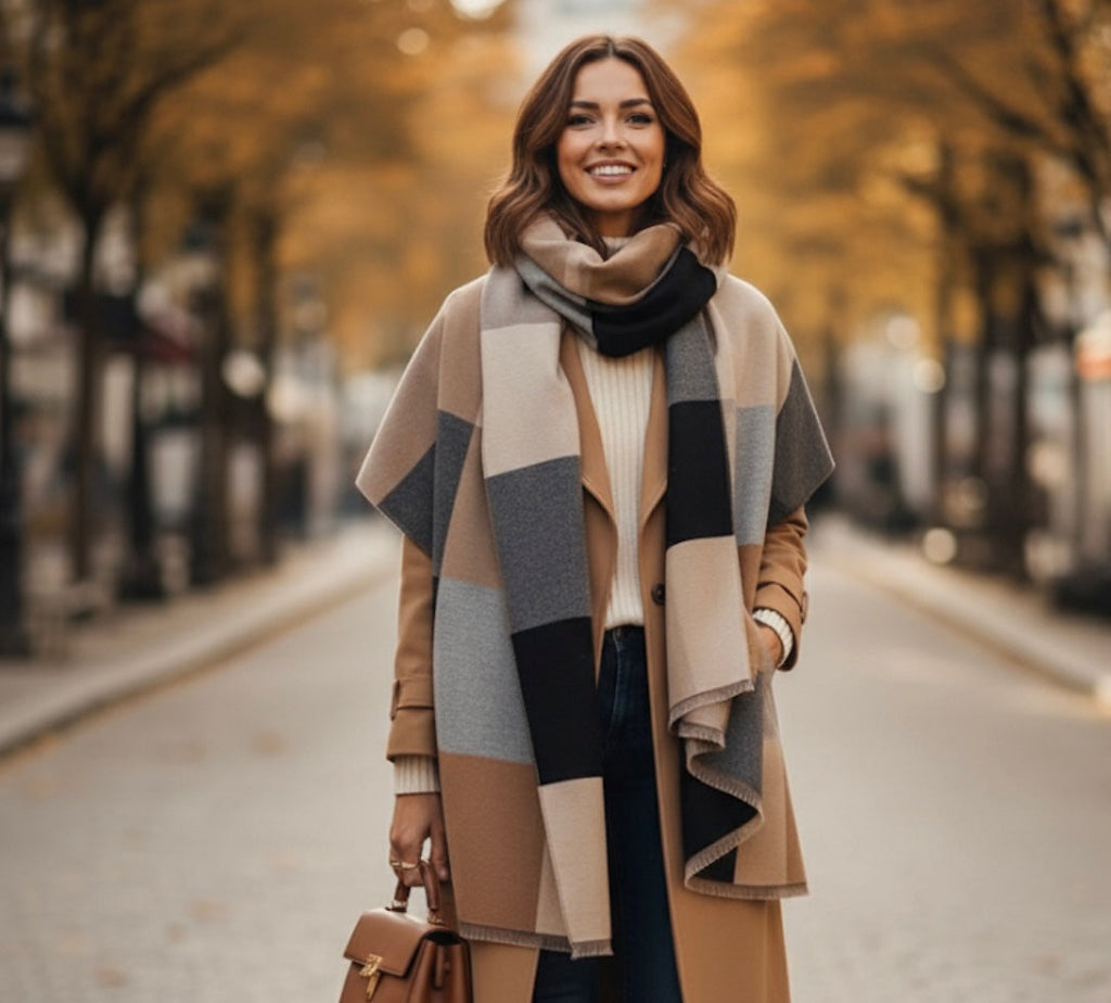 Neutral Color Block Wrap