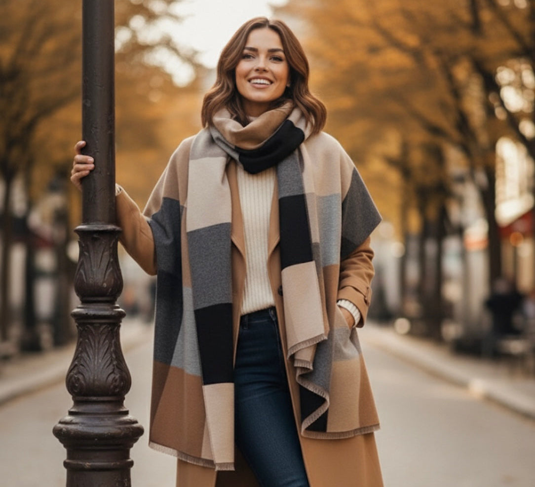 Neutral Color Block Wrap