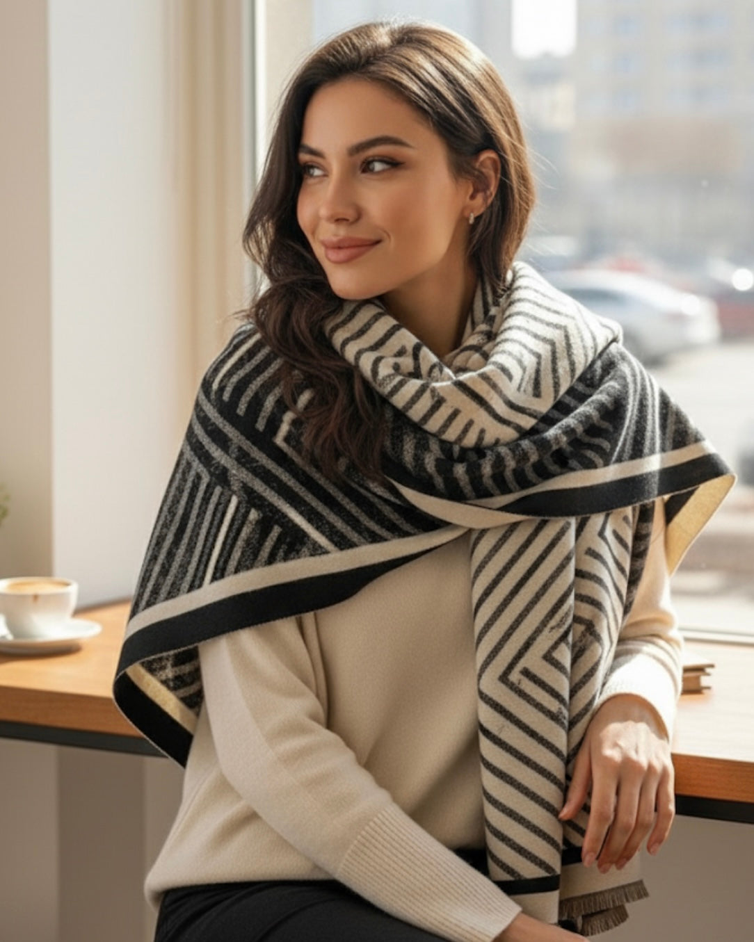 Geometric Echo Scarf