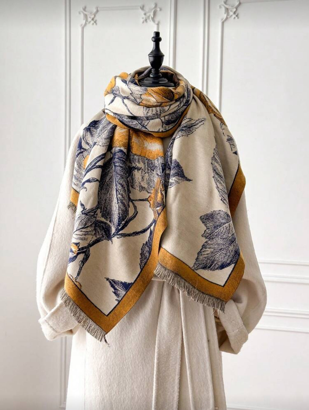 Golden Harvest Floral Scarf