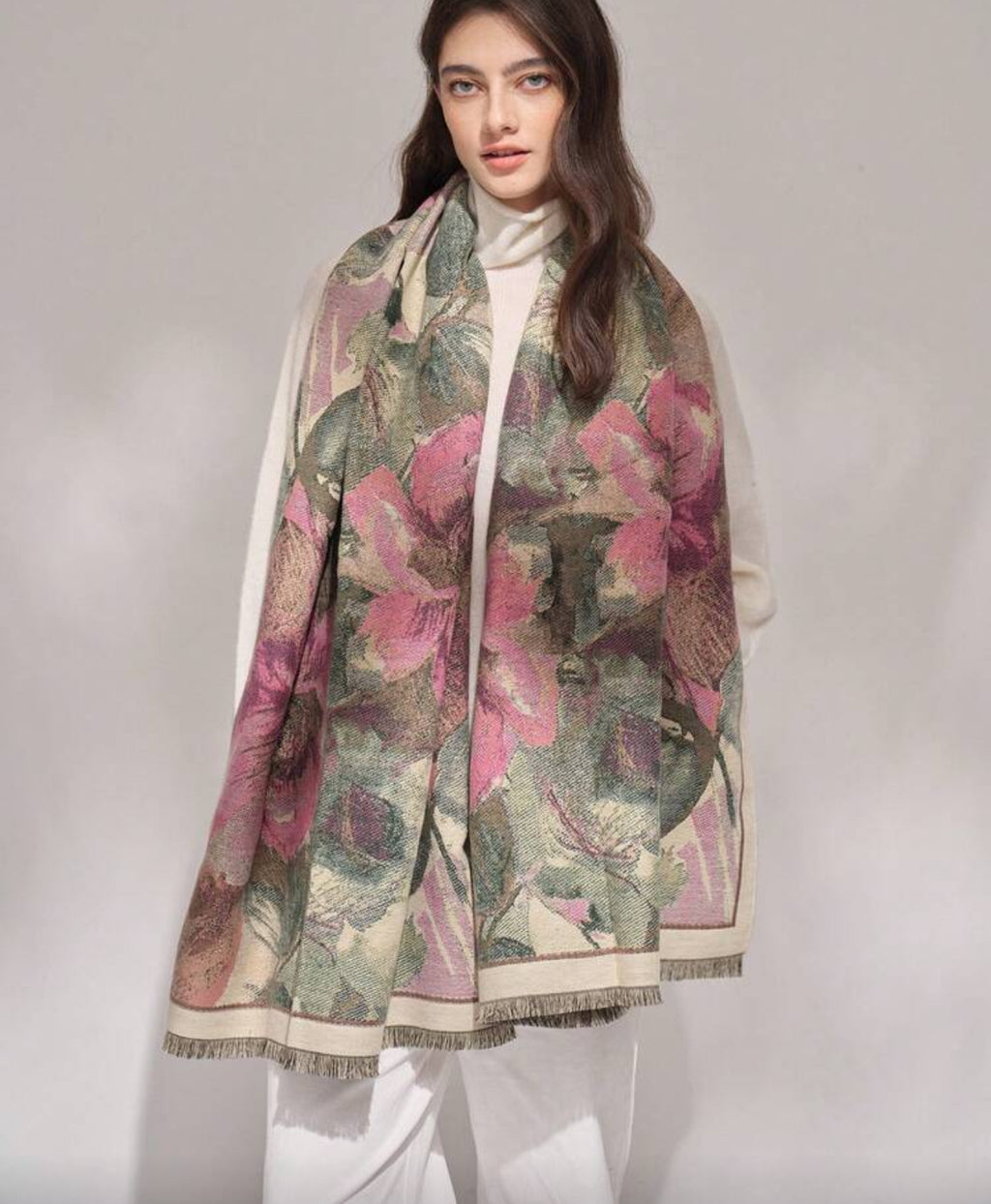 Botanical Bloom Jacquard Scarf
