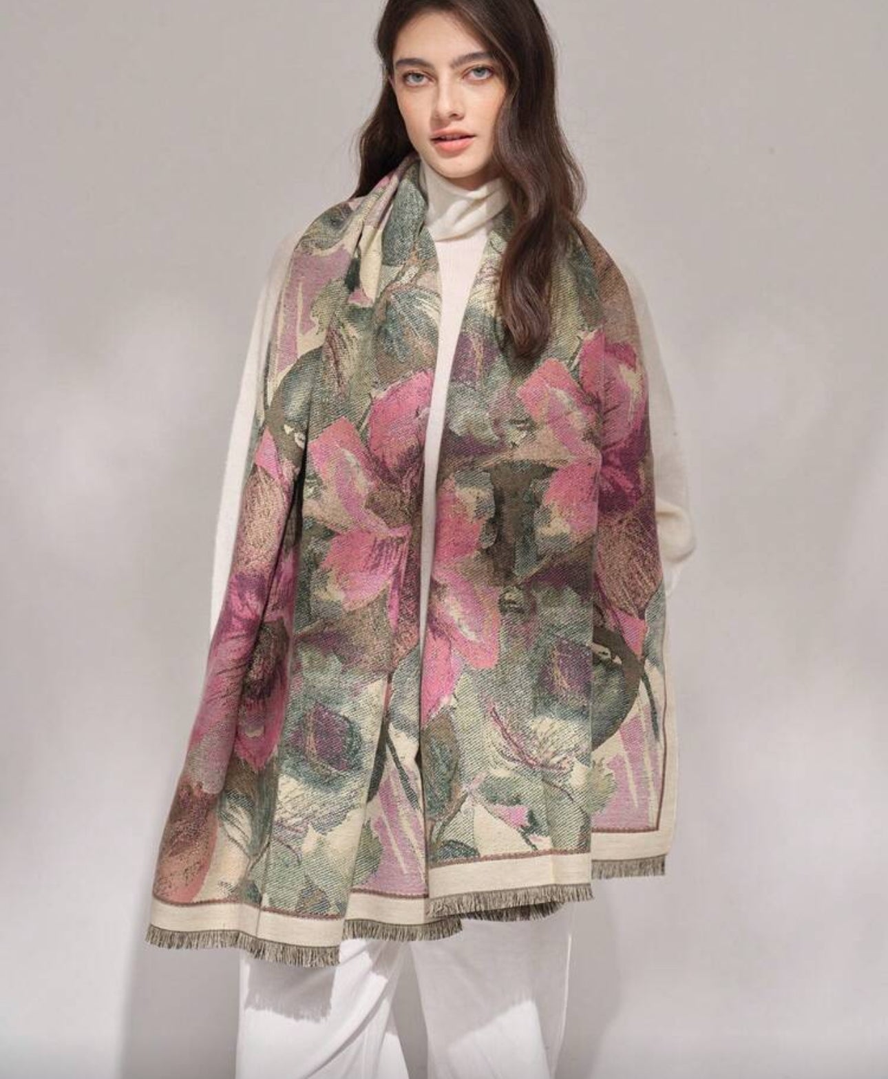 Botanical Bloom Jacquard Scarf