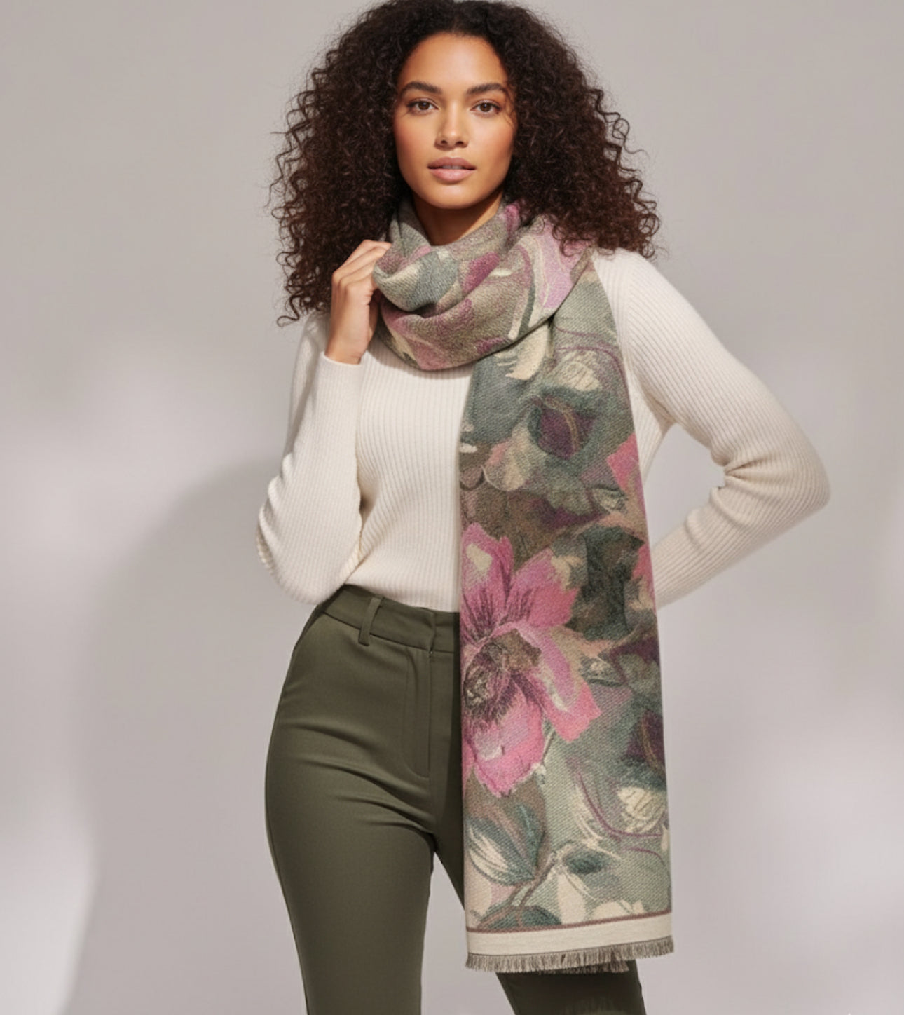 Botanical Bloom Jacquard Scarf
