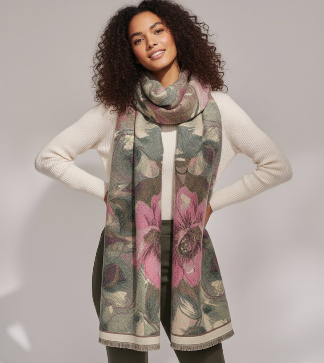 Botanical Bloom Jacquard Scarf