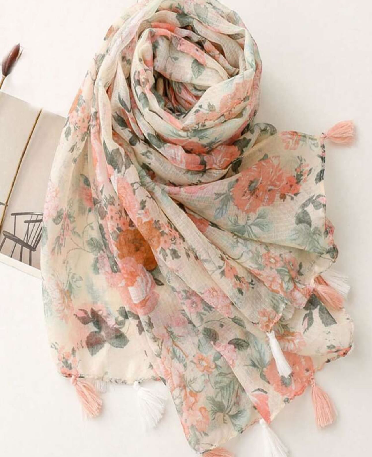 Floral summer scarf
