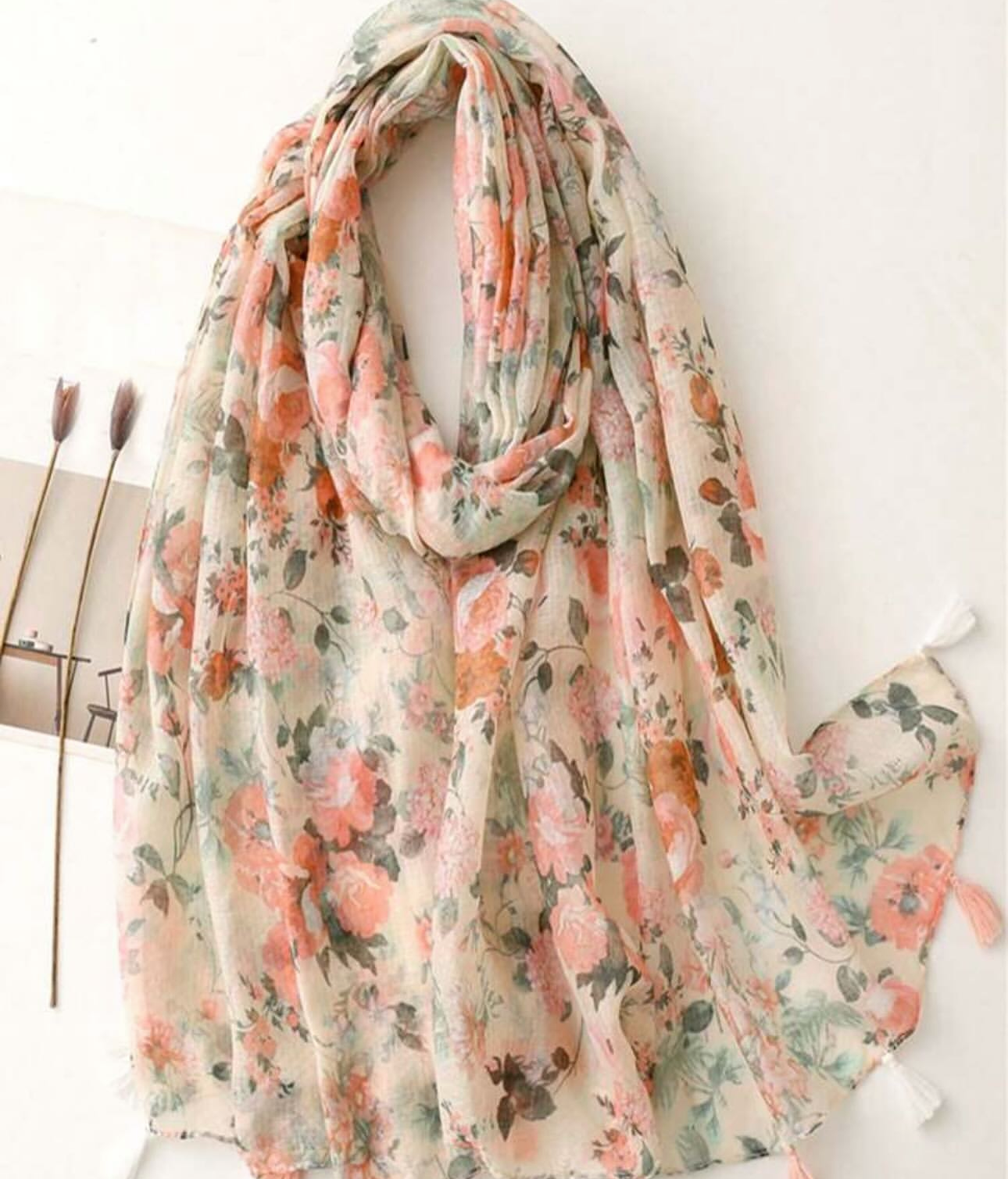 Floral summer scarf