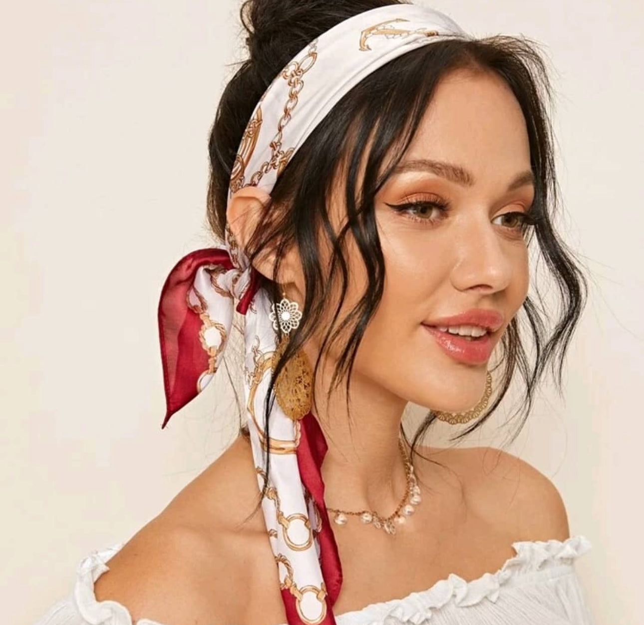 Chain Print Bandana Silky Feel